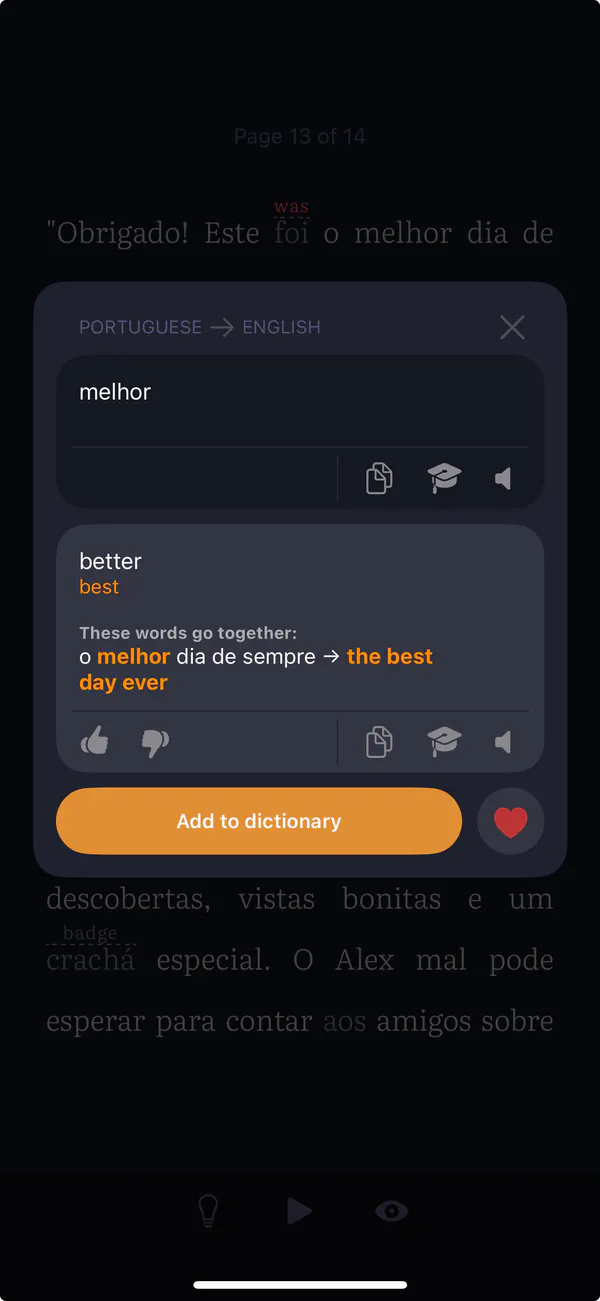 Instant translation feature